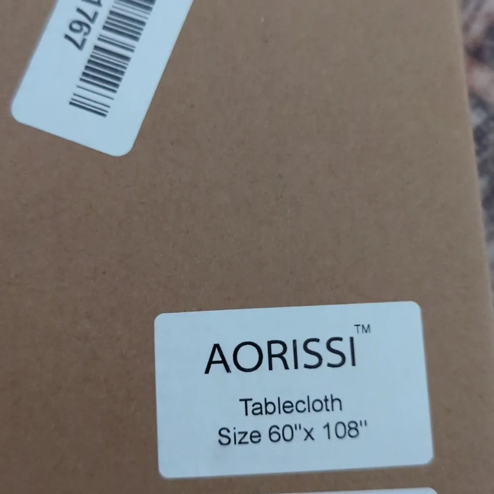 AORISSI 100% Pure Linen Scalloped Embroidery Rectangle Tablecloths 108Lx60W Inch